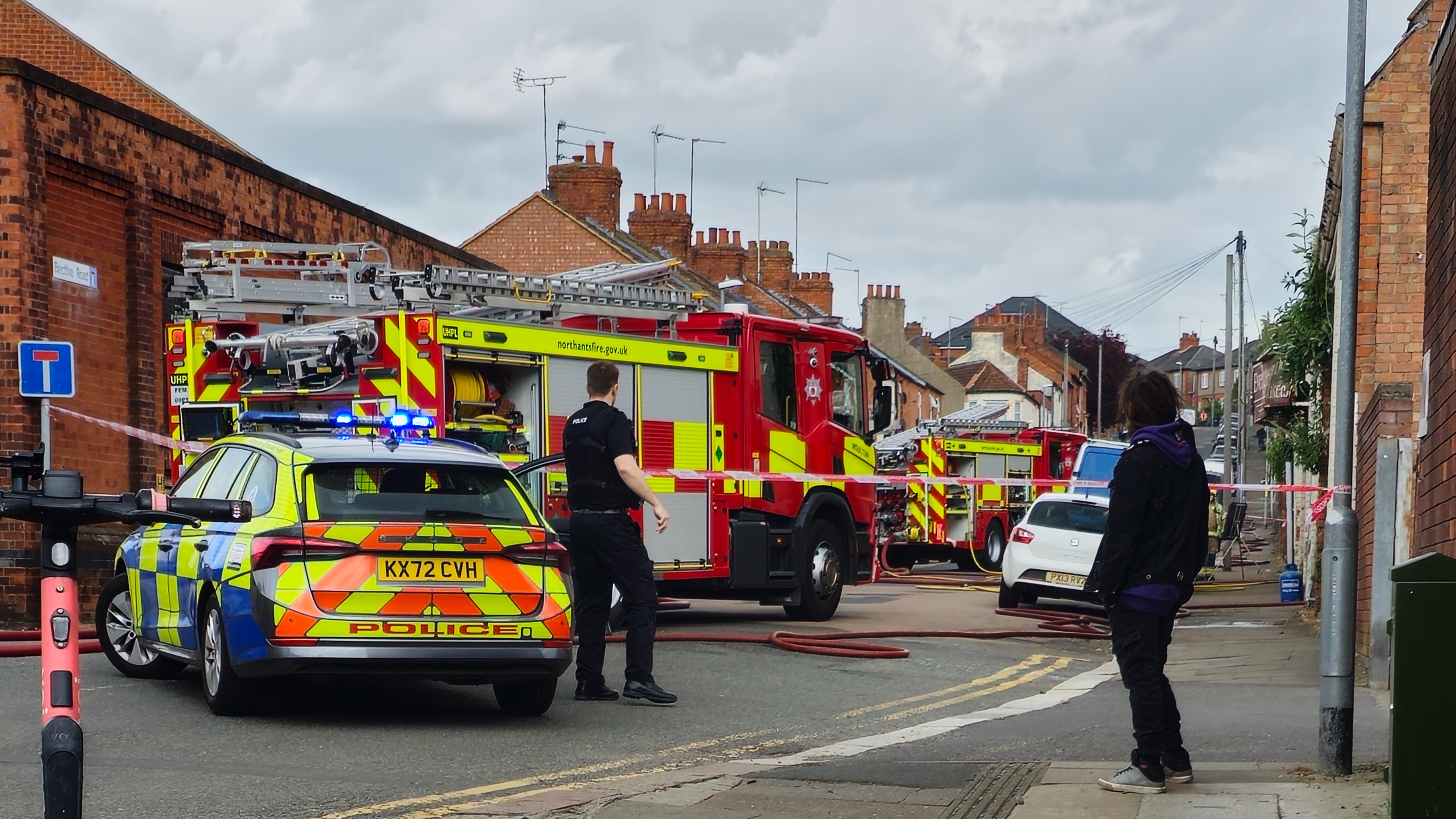 Road closed as firefighters tackle Northampton factory fire | ITV News ...