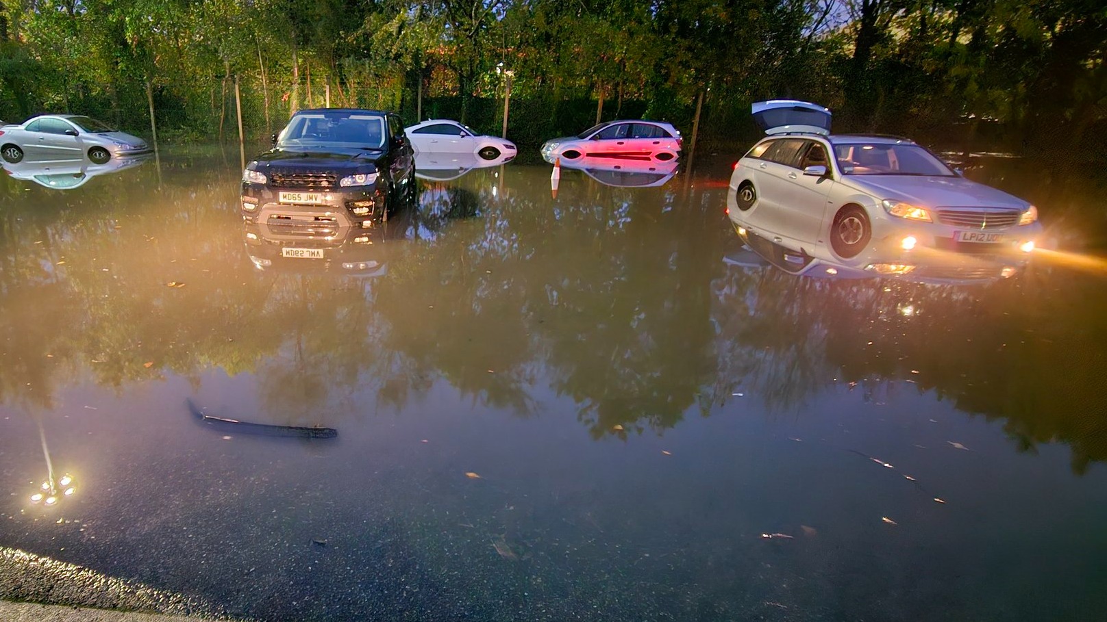 Heavy rain partially floods Bournemouth hospital car park ITV