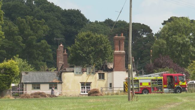 Thatched fire Wimple Devon. ITV News