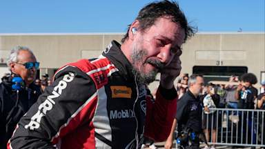 Keanu Reeves spins out on Indianapolis race track in pro auto racing debut