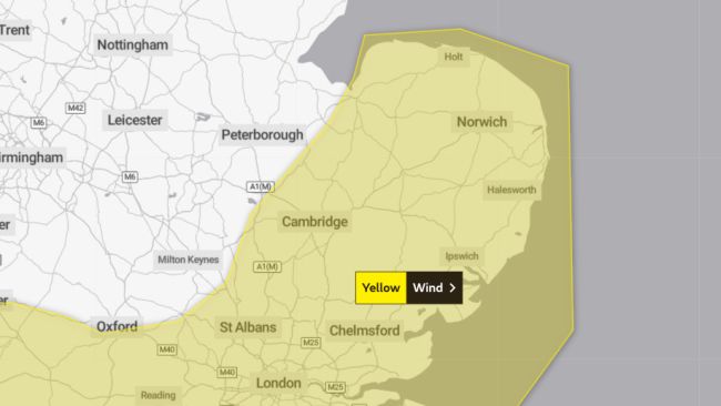 Strong winds are affecting most parts of the Anglia region. 