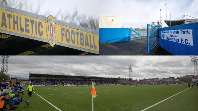 Annan Athletic, Stranraer FC and Queen of the South. PA Images. 