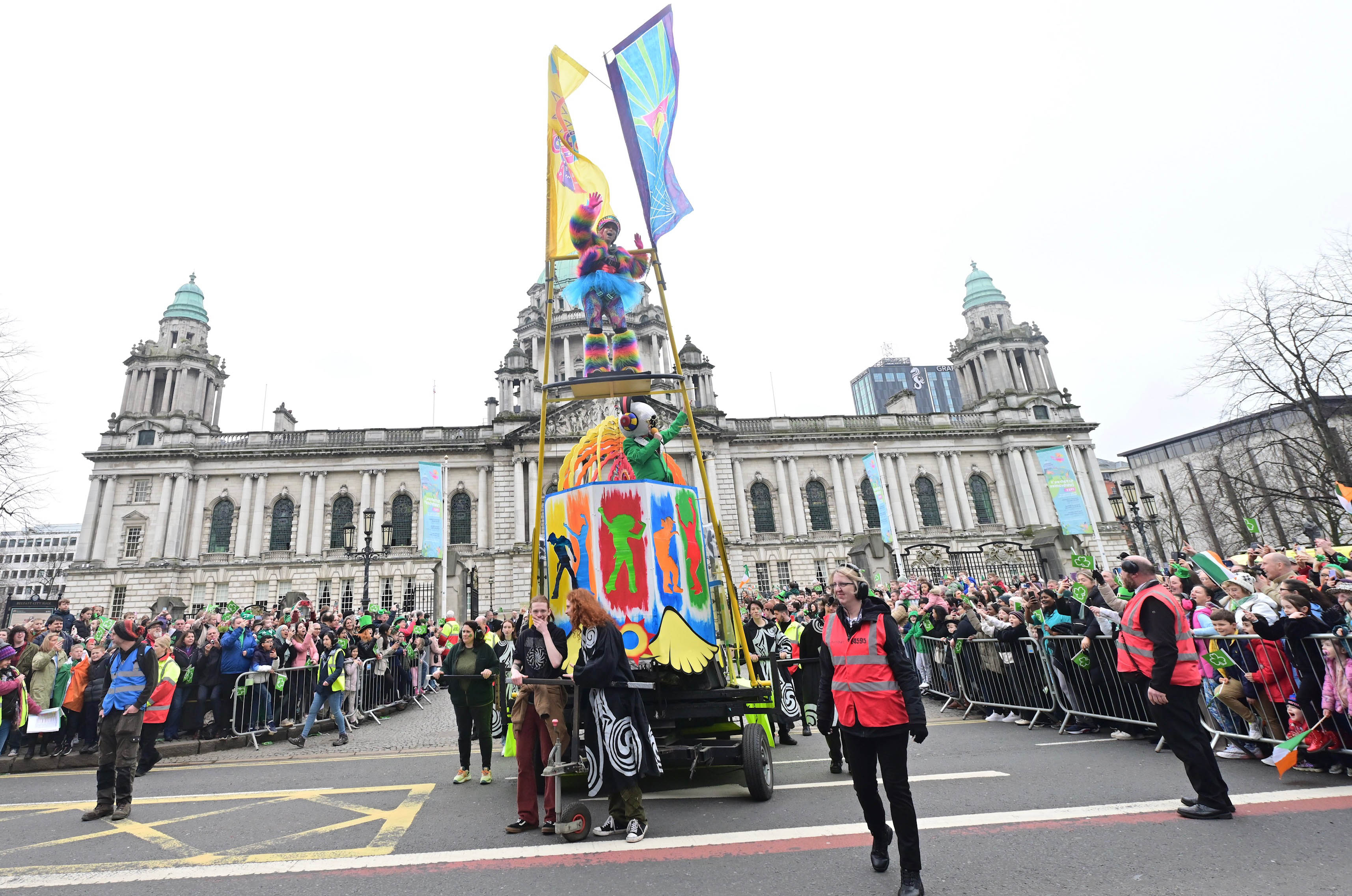 Belfast, UK.17th March, Saint Patrick's Day Parade There was many