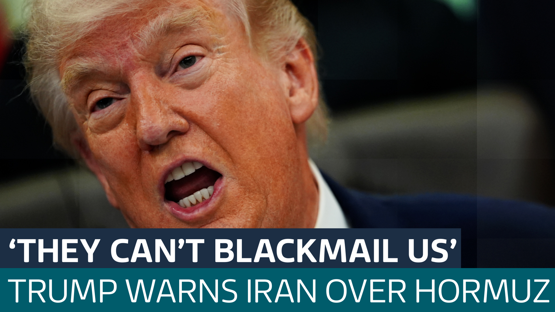 President Donald Trump warns Iran that he won't be 'blackmailed' over the Strait of Hormuz - Latest From ITV News