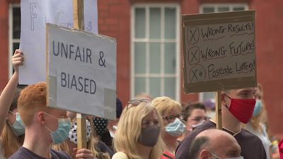170820 A LEVEL PROTEST WALES ITV