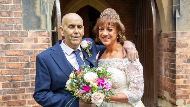 Lisa and Tony Barran on their wedding day in Snaith, east Yorkshire