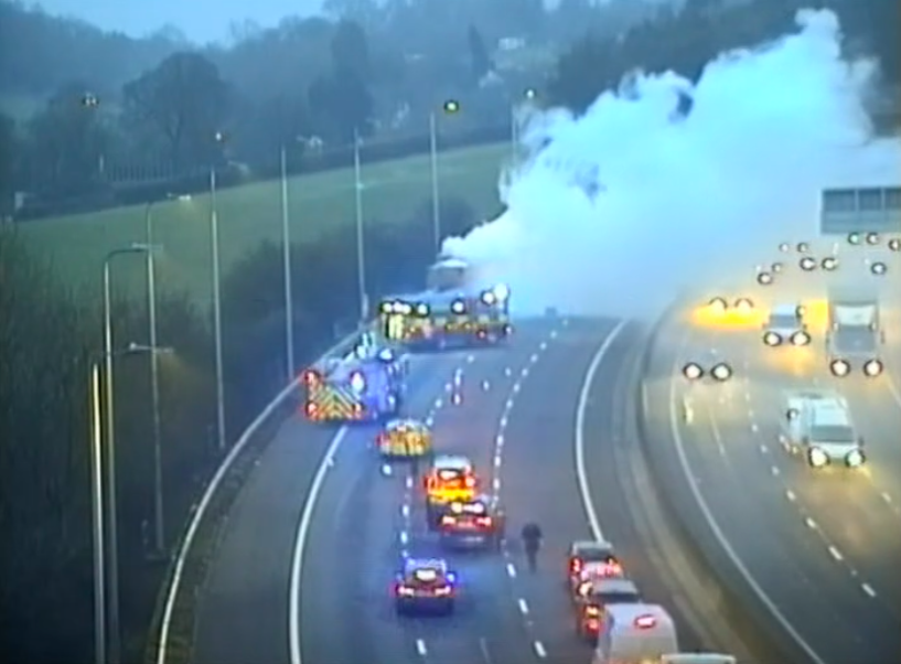 Lorry fire stops traffic on M5 northbound ITV News Central