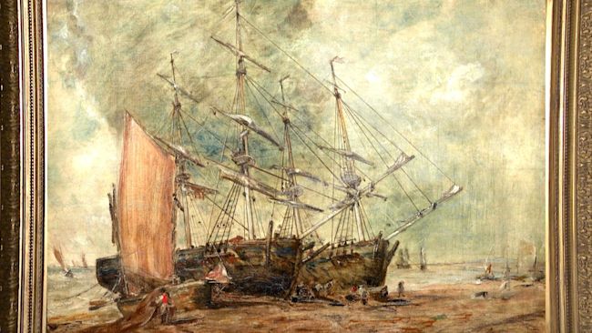 JOHN CONSTABLE ARTWORK. COLLIERS UNLOADING. COMPOSITE IMAGE CREDIT Daniel Katz Gallery