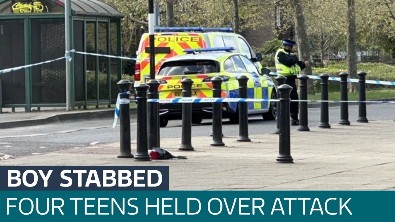 Boy aged 16 stabbed to death near shopping centre as four arrested ...