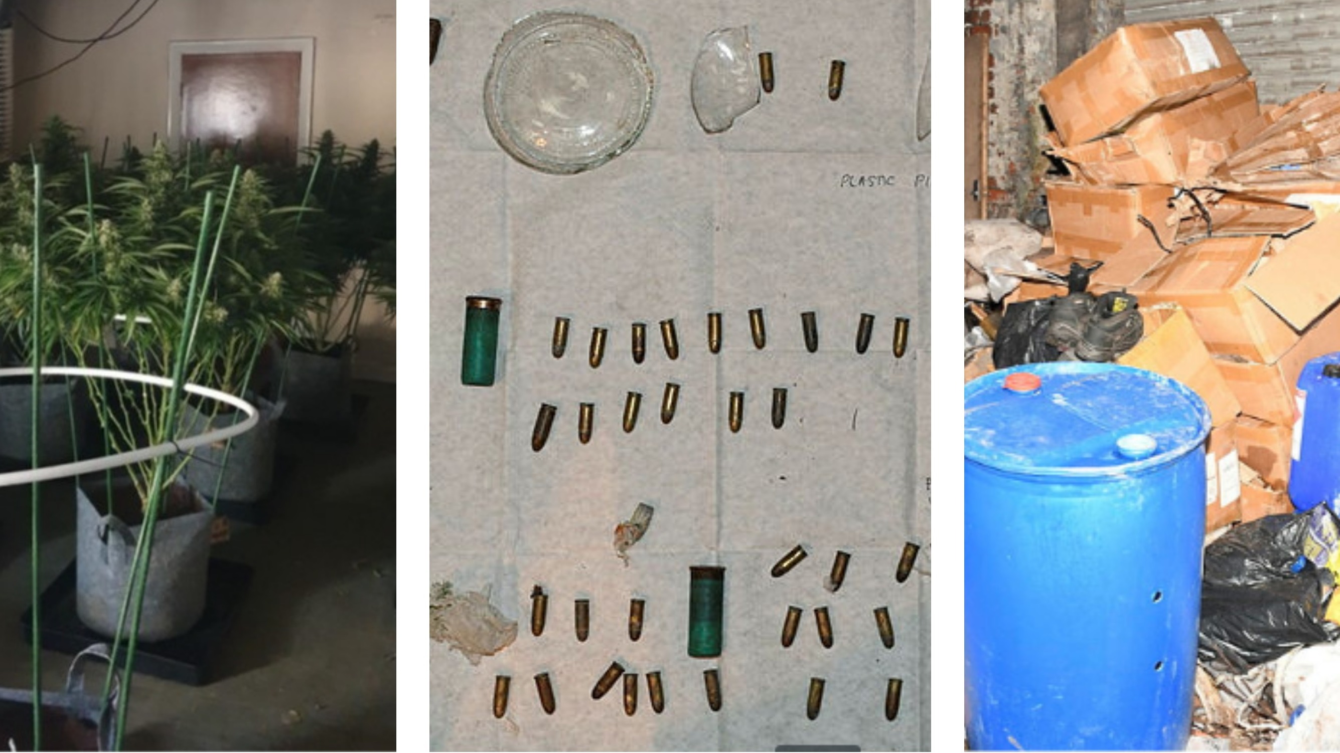 Bullets, chemicals, drugs and stolen car parts found in industrial ...