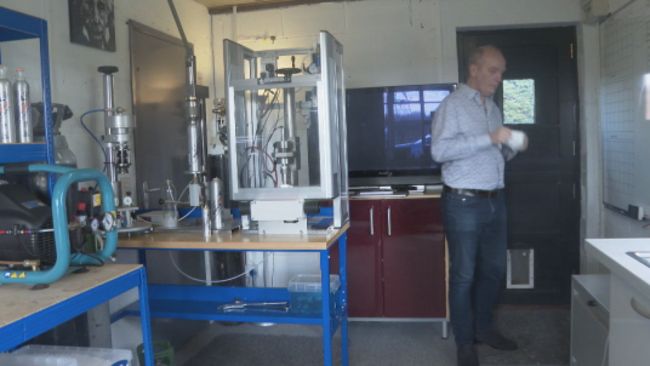 Michael Pritchard in his home laboratory