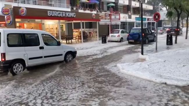 Spain icy hailstorm 051121 Mallorca Credit: Guido Bahr