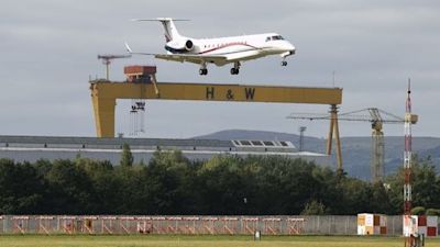 The King's Jet arrives in Belfast. Pic PA