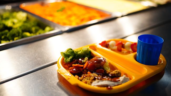 A school meal. Credit: PA