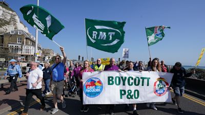 The march was from the RMT officers to the Port entrance in Dover.