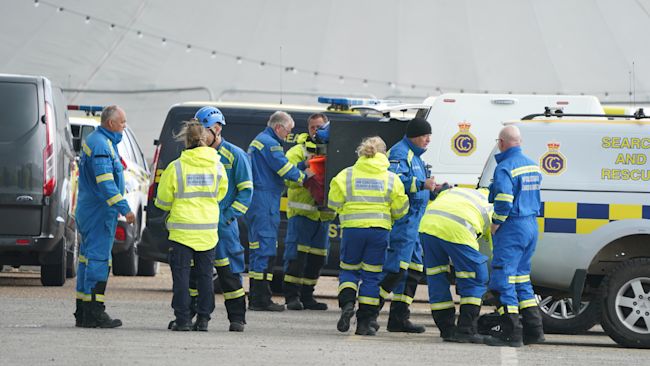 Emergency services at the scene on Madeira Drive, Brighton.
