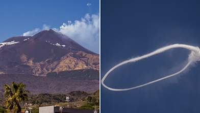 Watch as volcano Mount Etna blows mysterious smoke rings into the sky ...