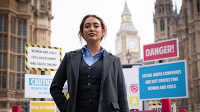 Georgia Harrison was speaking outside the Houses of Parliament at a demonstration organised by the charity Refuge.
Credit: PA