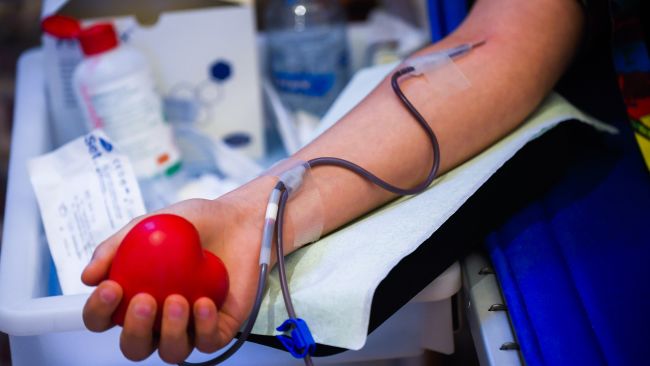 Image of somebody giving blood.