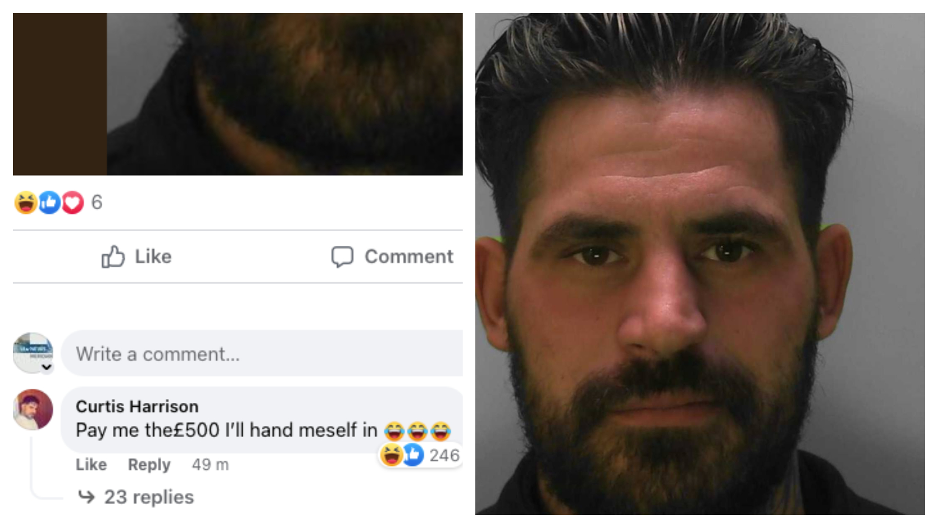 'Pay me the £500 I'll hand meself in' Wanted man replies to police appeal for his whereabouts