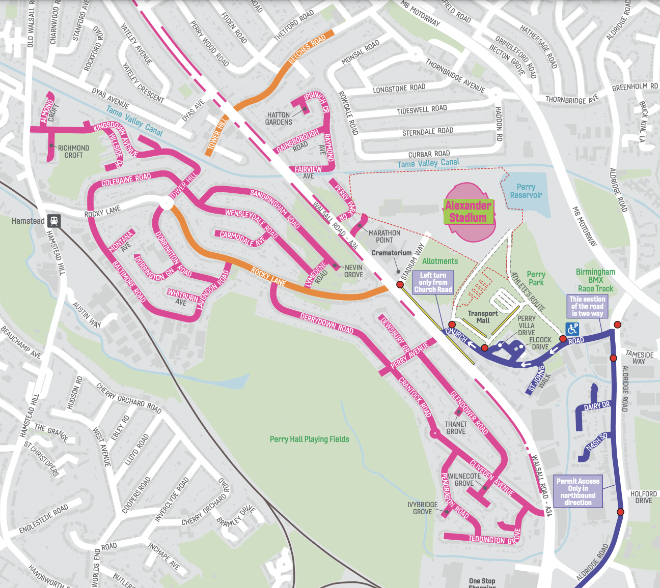 What roads are closed during the Birmingham 2022 Commonwealth