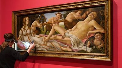 The painting Venus and Mars (c.1485) by Italian Renaissance artist Sandro Botticelli on display at the Fitzwilliam Museum in Cambridge after leaving the National Gallery in London for the first time since its acquisition in 1874. The artwork is one of 12 paintings from the National Gallery's collection which are going on loan at 12 locations around the UK to mark the institution's 200th birthday on Friday. Picture date: Wednesday May 8, 2024.
Credit: PA