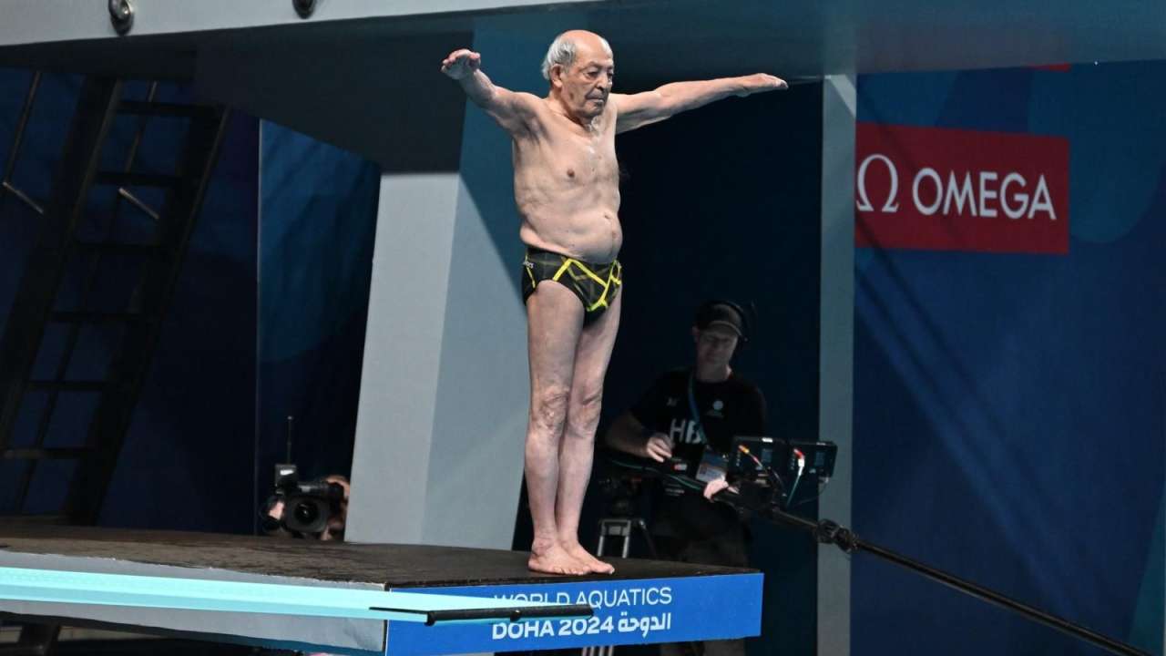 100-year-old diver makes a splash at the World Aquatics Championships