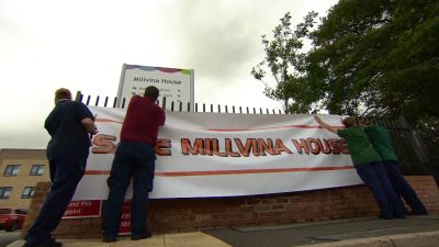 Banner saying save Millvina House