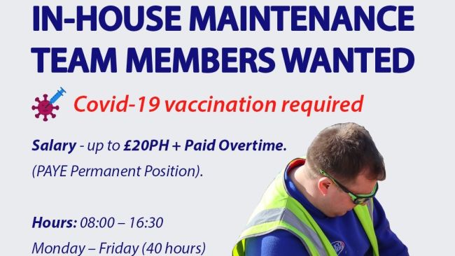The home services company wants to take on six new people but only if they can show proof of at least one Covid-19 vaccination. 