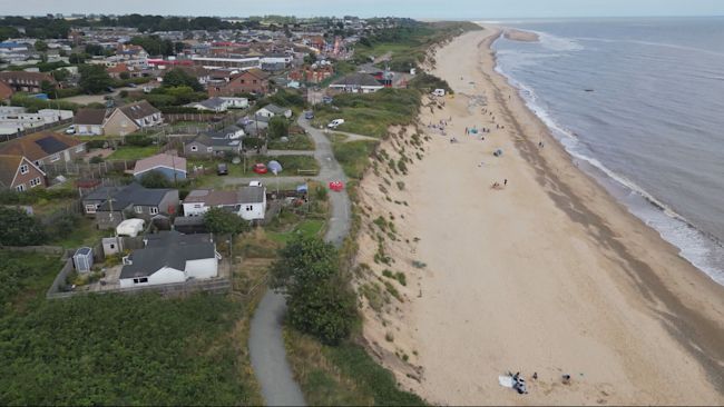 DRONE SHOT OF HEMSBY ANGLIA