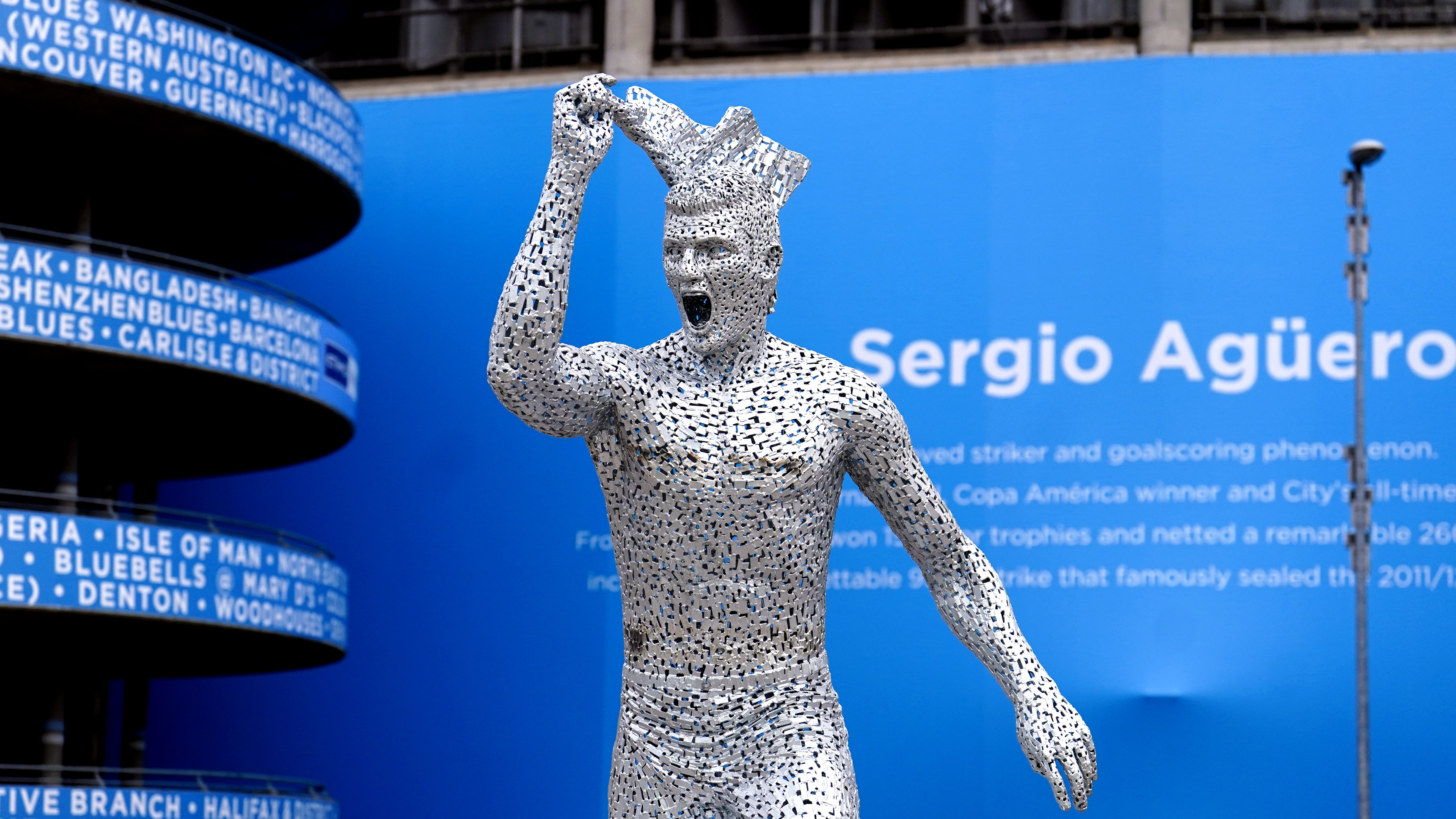 Manchester City shirt worn by Sergio Aguero during title-winning goal set  for auction