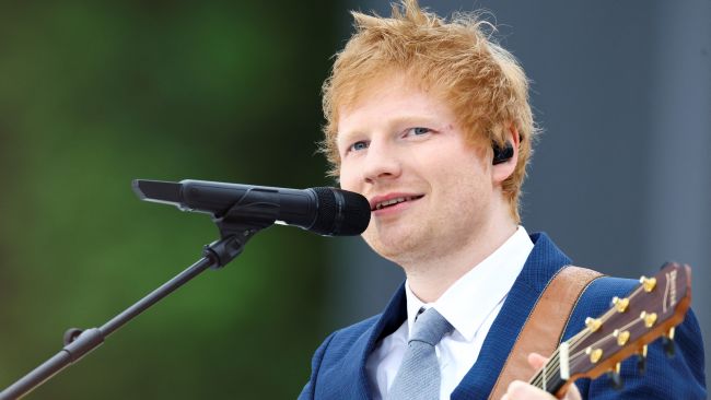Ed Sheeran singing at the recent Platinum Jubilee event in London.