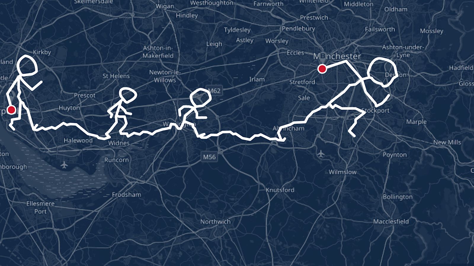Running Records Map Runners unite to create record breaking GPS artwork | ITV News Granada