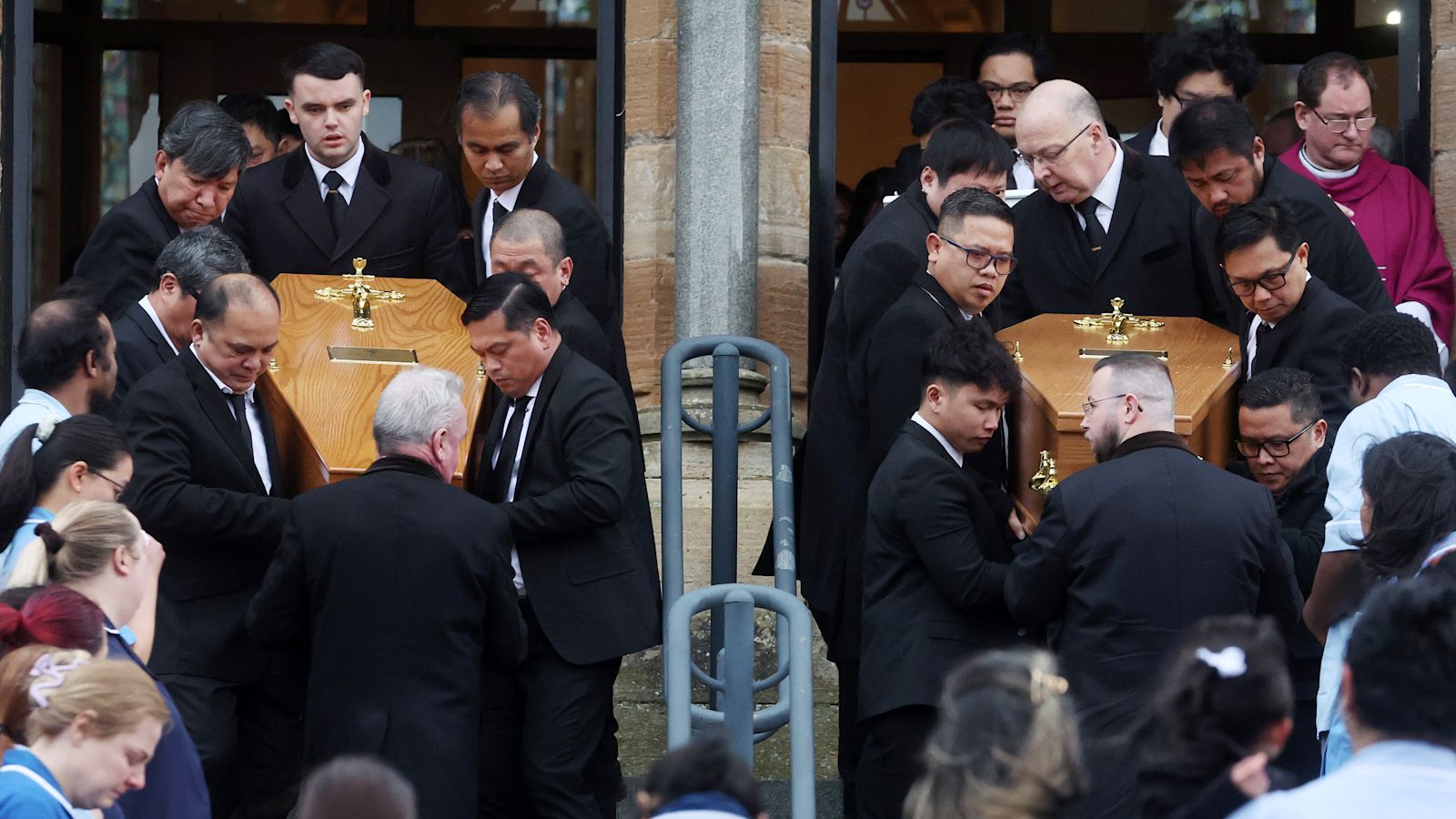 Tributes paid at funeral for Filipino couple and baby killed in crash