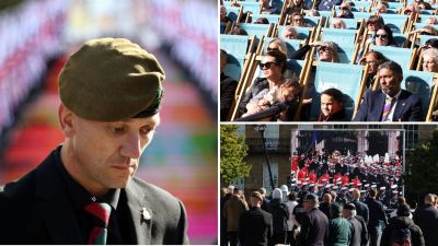 Pictures of people watching the Queen's funeral in Eldon Square, Newcastle 