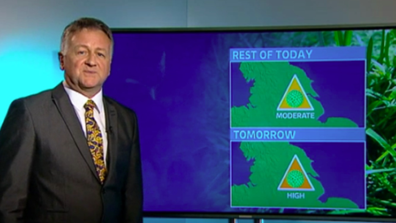 Pollen count update with Jon Mitchell ITV News Calendar