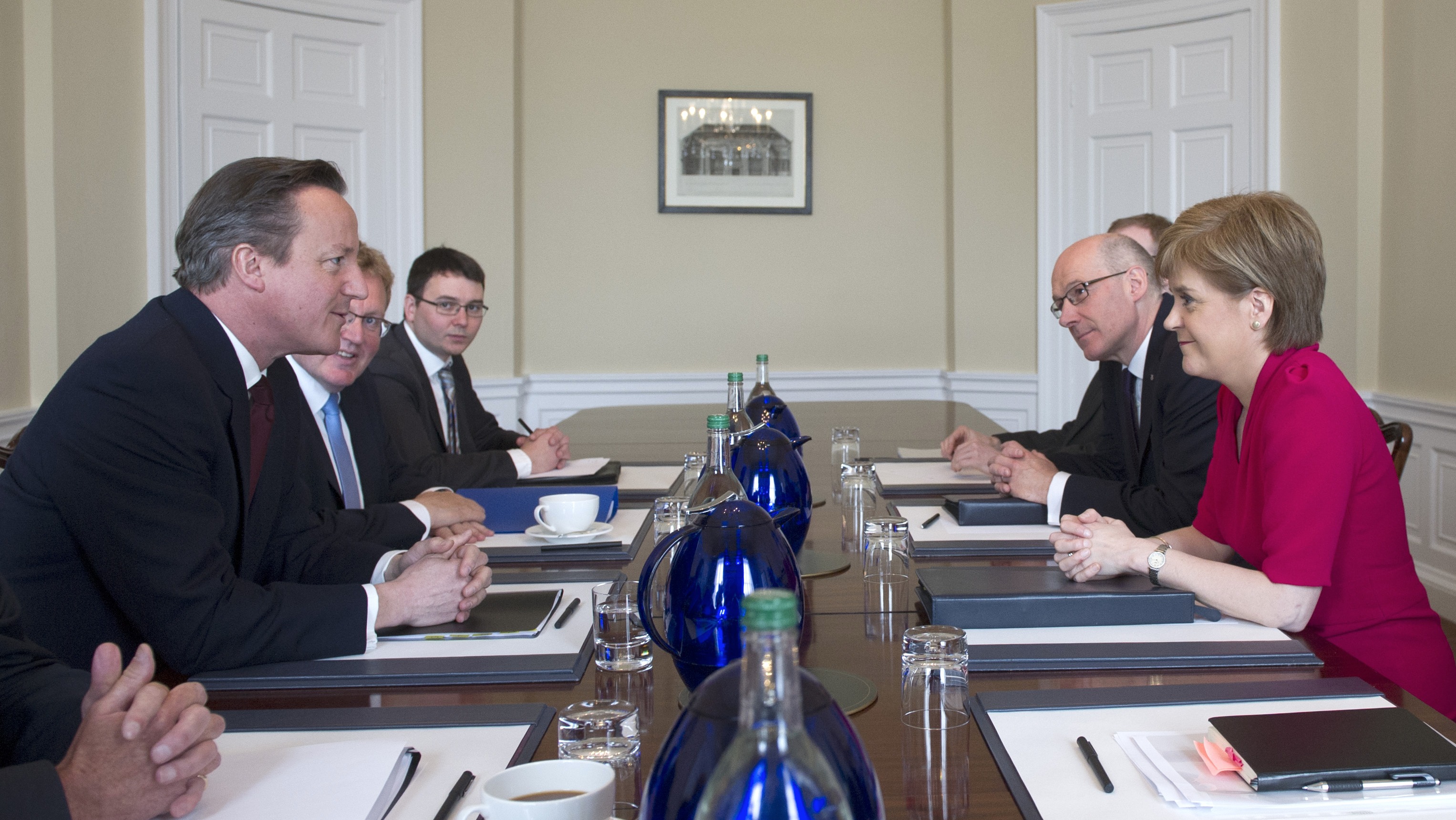 Cameron and Sturgeon jawjaw not warwar ITV News Border