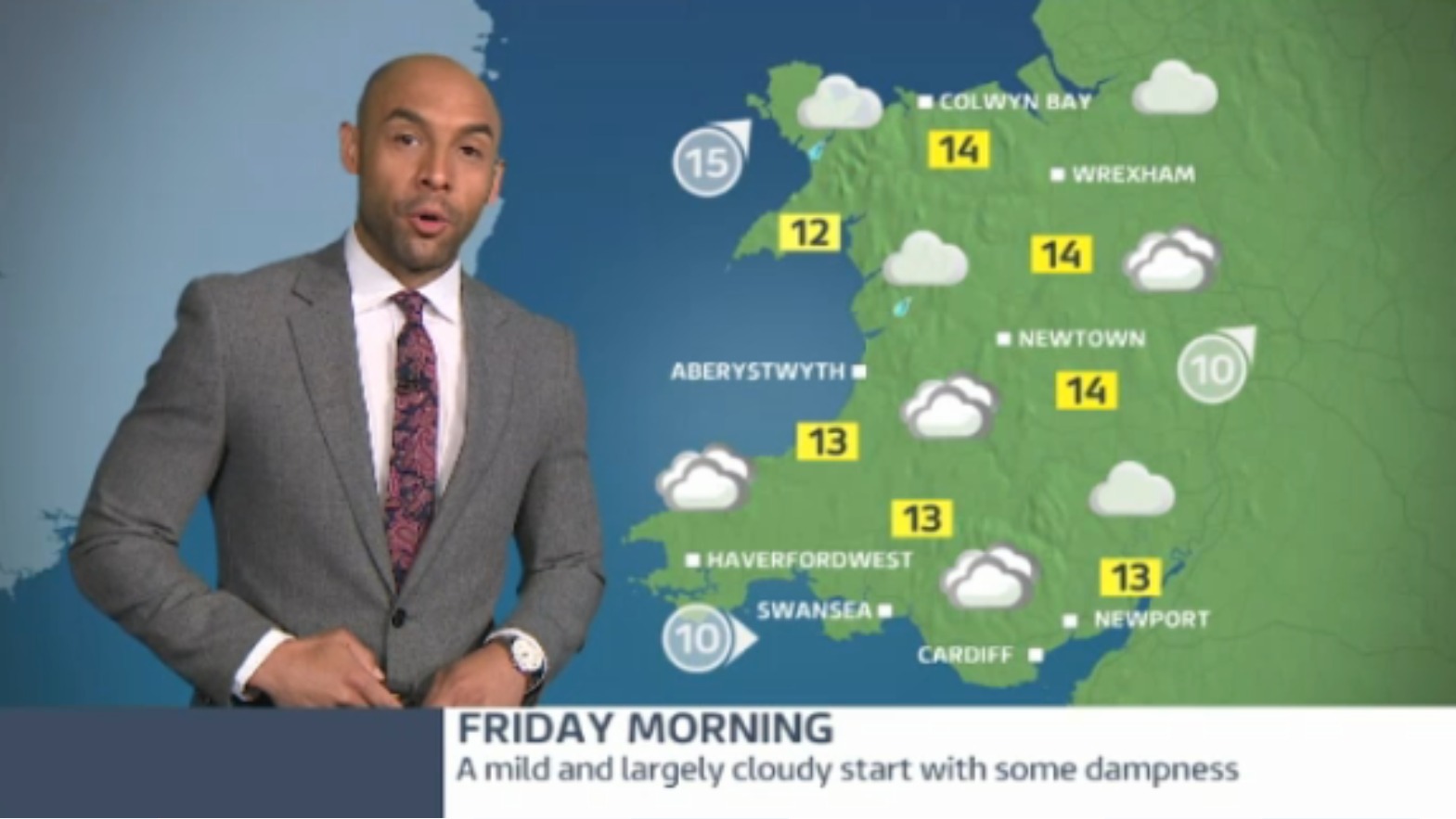 Wales weather Cloudy with some rain, drier and brighter later