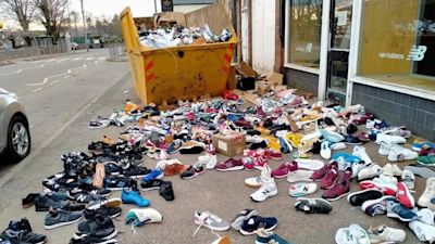 New Balance breaks silence following skip full of trainers found in Shap ITV News Border