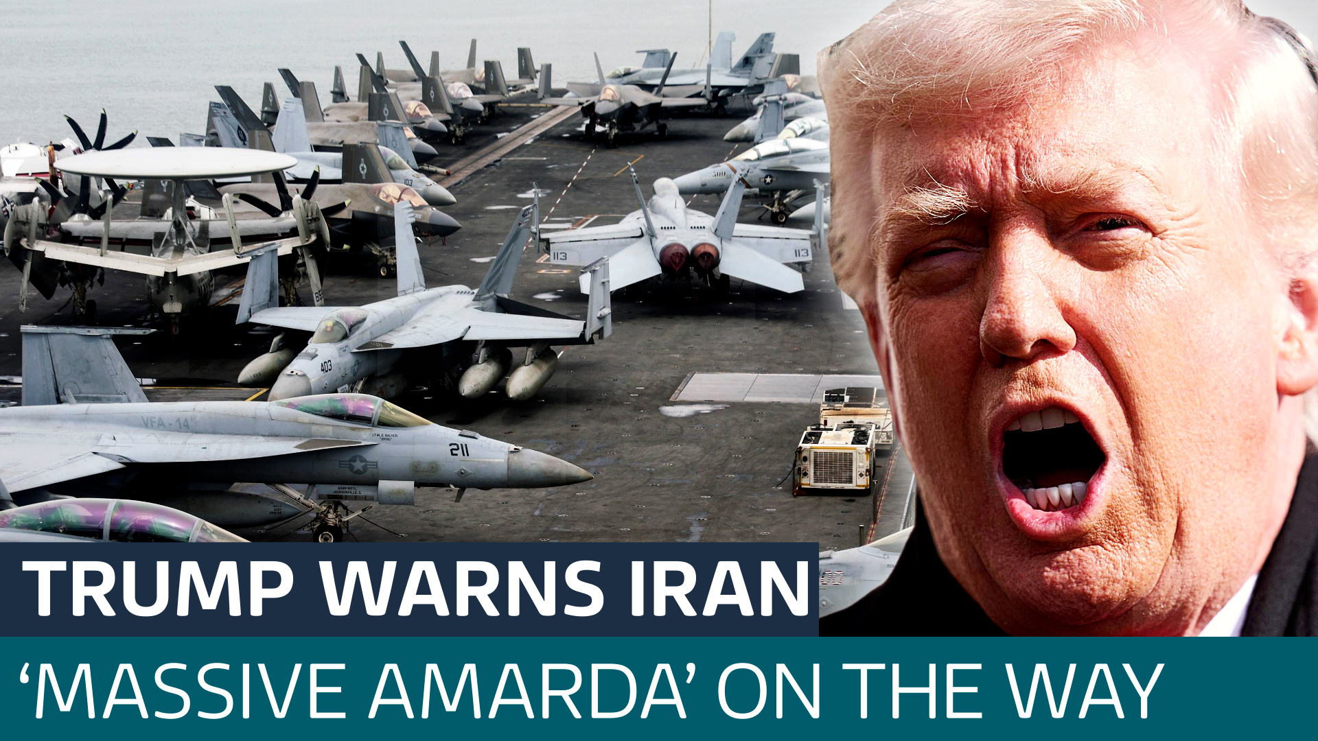 Trump tells Iran 'massive armada' on the way as he warns 'time is running out' over nuclear deal - Latest From ITV News