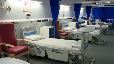 Beds and equipment on Nightingale ward