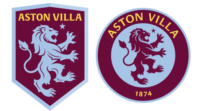 Aston Villa's 2022 badge options - a gaslight lamp shape vs a roundel