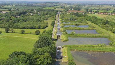 The large bodies of water to the side of the locks are a haven for wildlife.