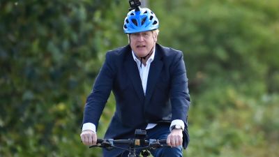 2807 Boris Johnson rides his bike
Prime Minister Boris Johnson rides a bicycle during a visit to the Canal Side Heritage Centre in Beeston near Nottingham