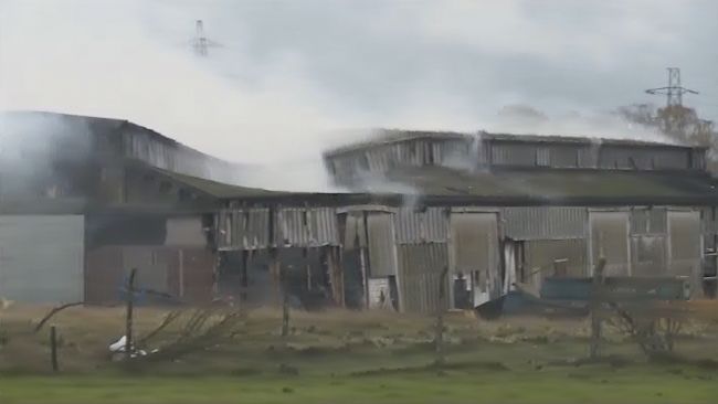 09/11/21. Scene of a fire at the Rockcliffe Estate, outside Carlisle. ITV.