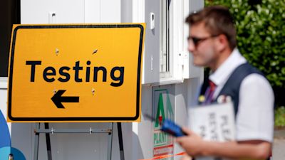 Covid-19 testing centre at Bradford University
