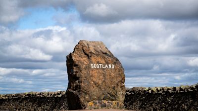 12/01/22. The Scottish border at Carter Bar in the Scottish Borders. PA Images