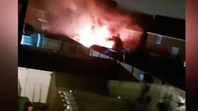 Blaze spreading from garden to the house after a stray firework rips through a pensioner's home