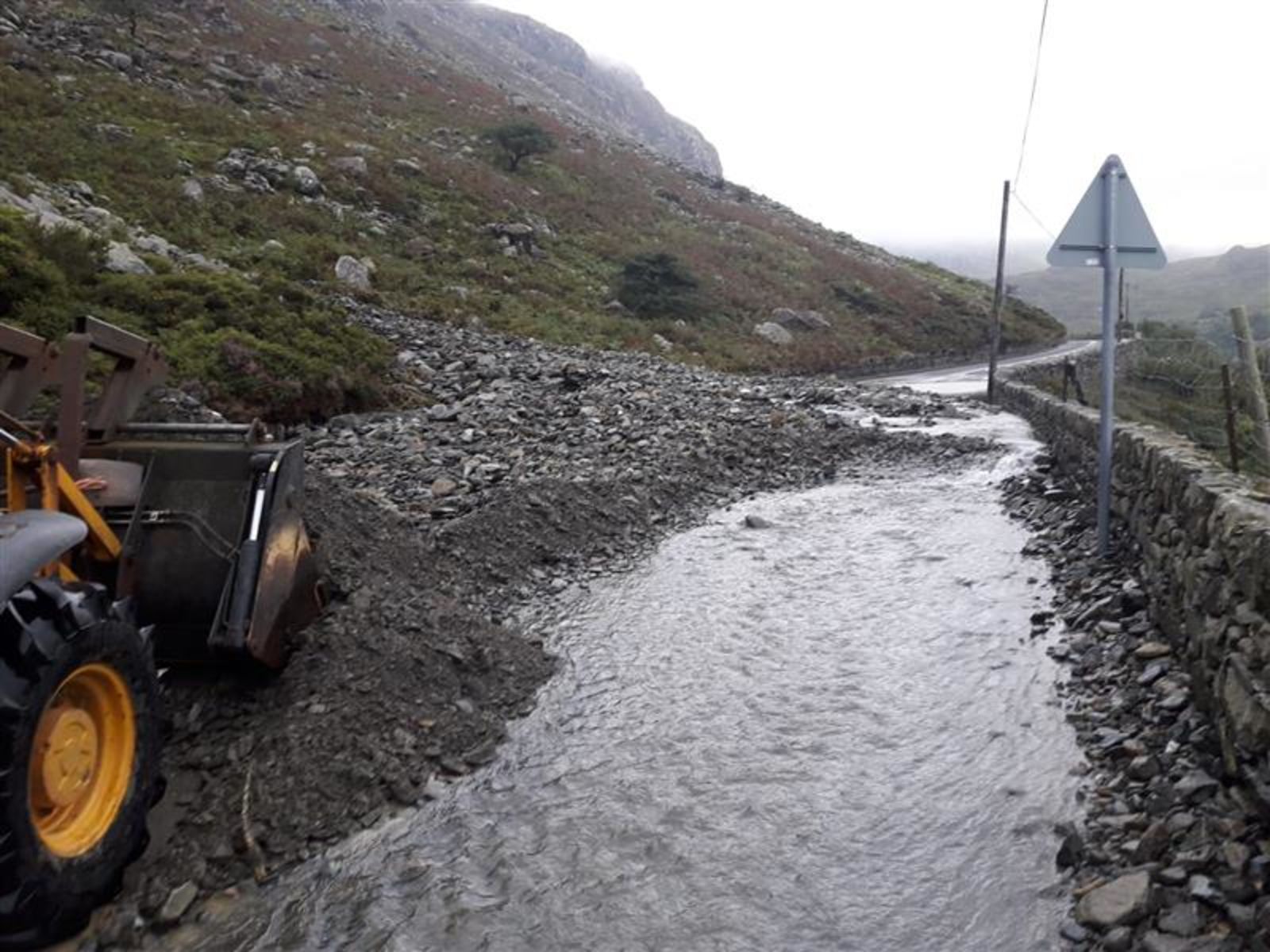 Landslide caused by Storm Francis closes busy north Wales road | ITV ...