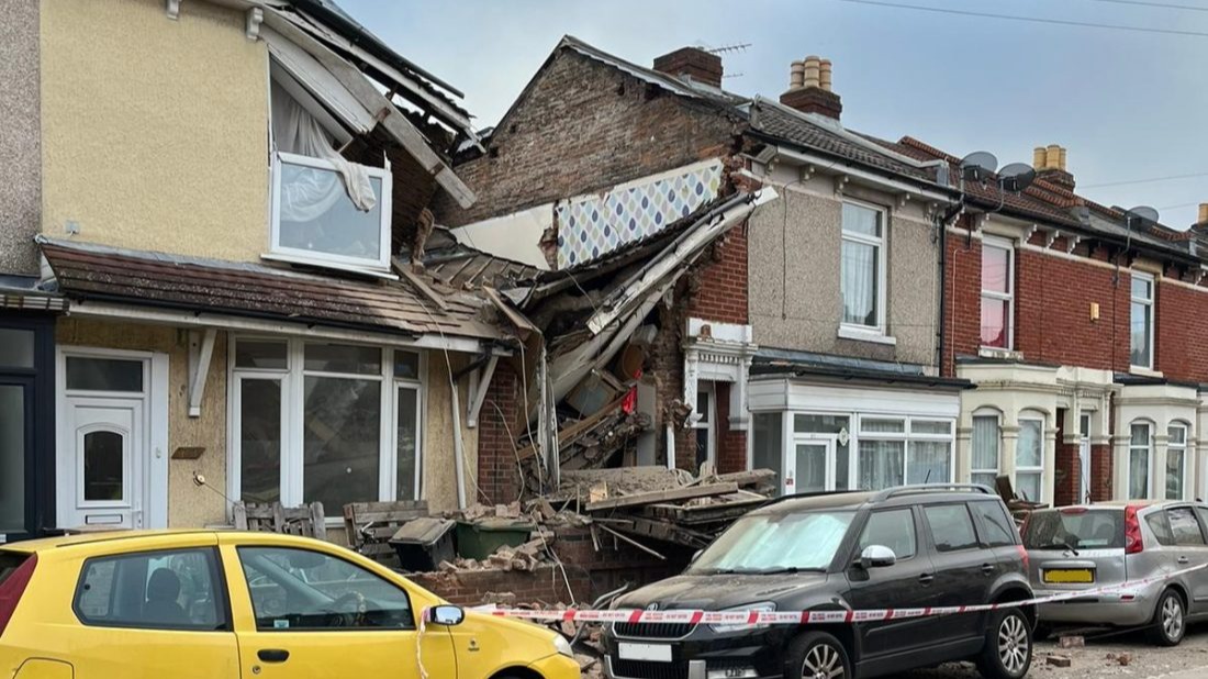 Two people taken to hospital after house collapses in Portsmouth | ITV ...